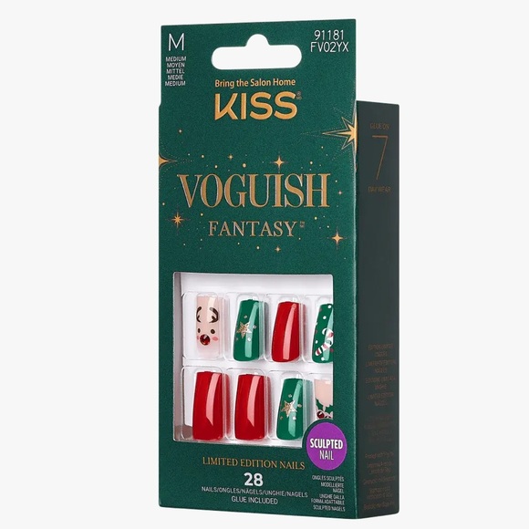 Bundle of Kiss Voguish Fantasy Holiday edition Nails - Set of 6 - Picture 3 of 13